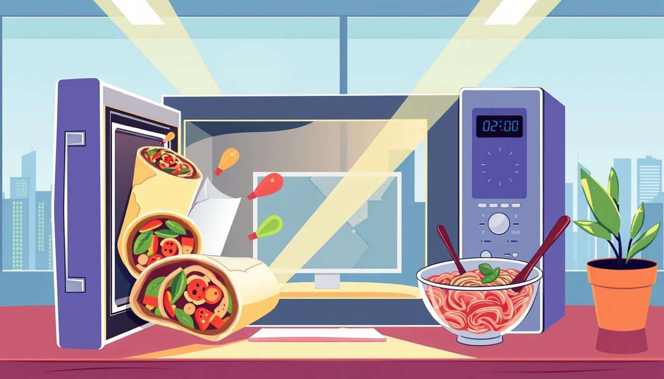 Fusion microwave office cuisine illustration